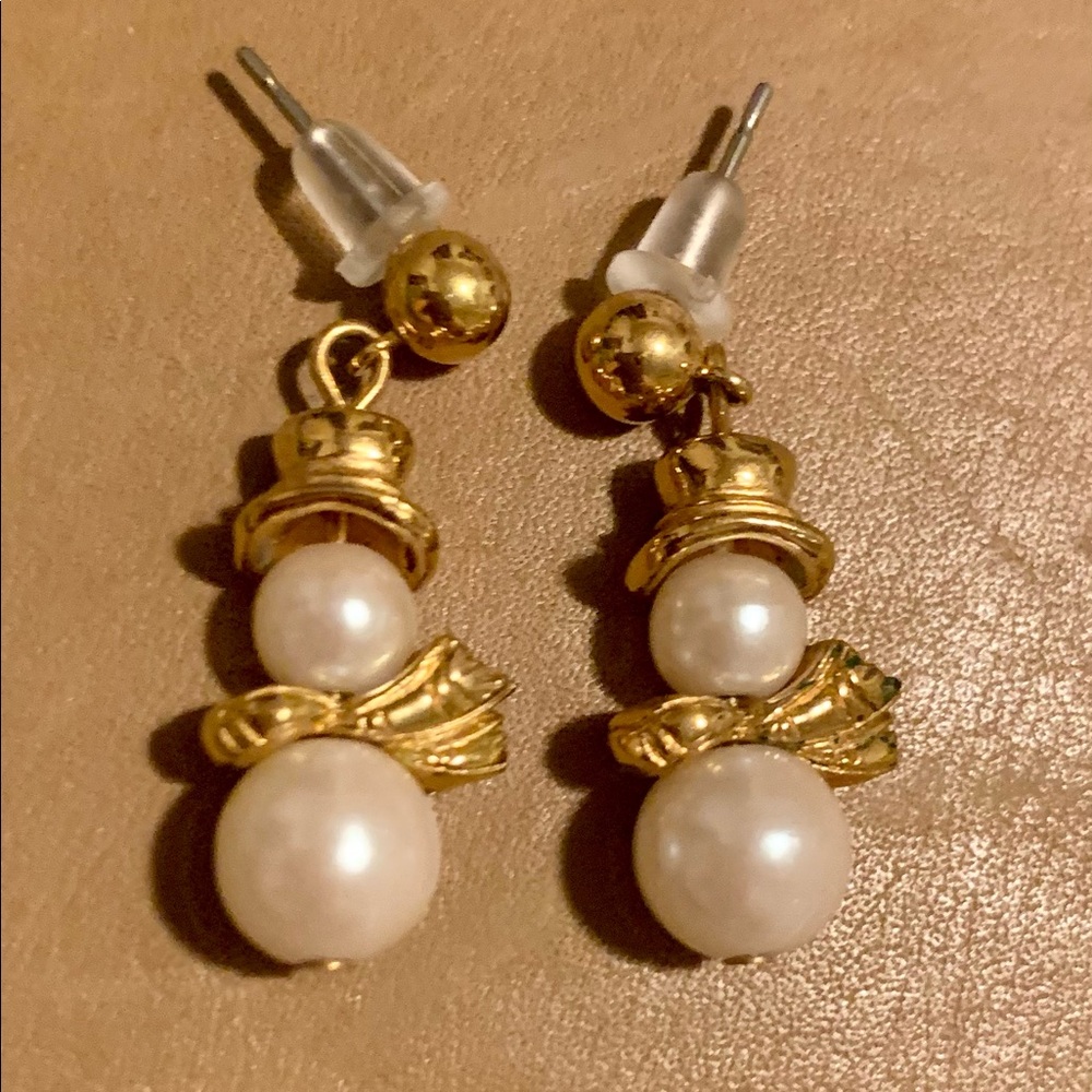 Vintage Avon snowman earrings